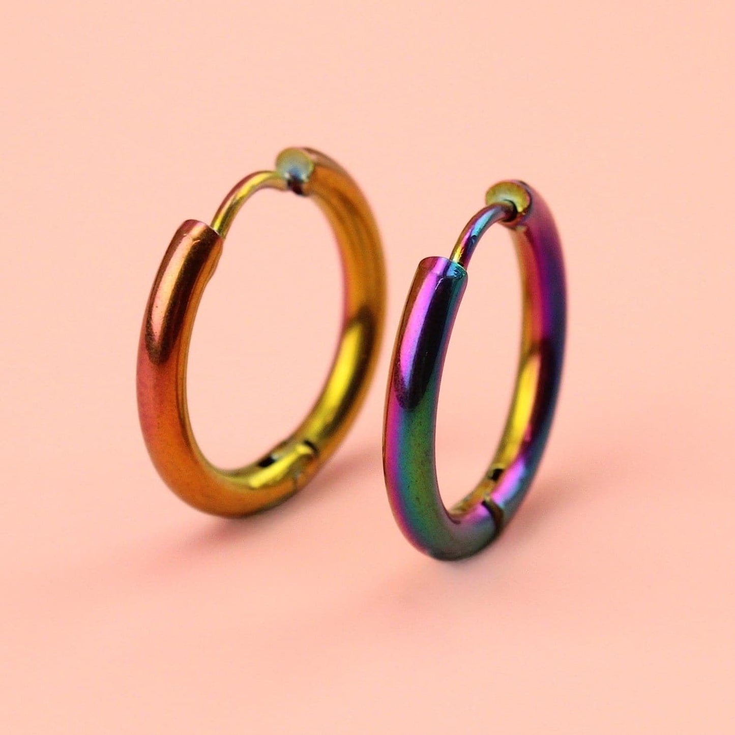 19mm Stainless Steel Hoop Earrings (Rainbow)