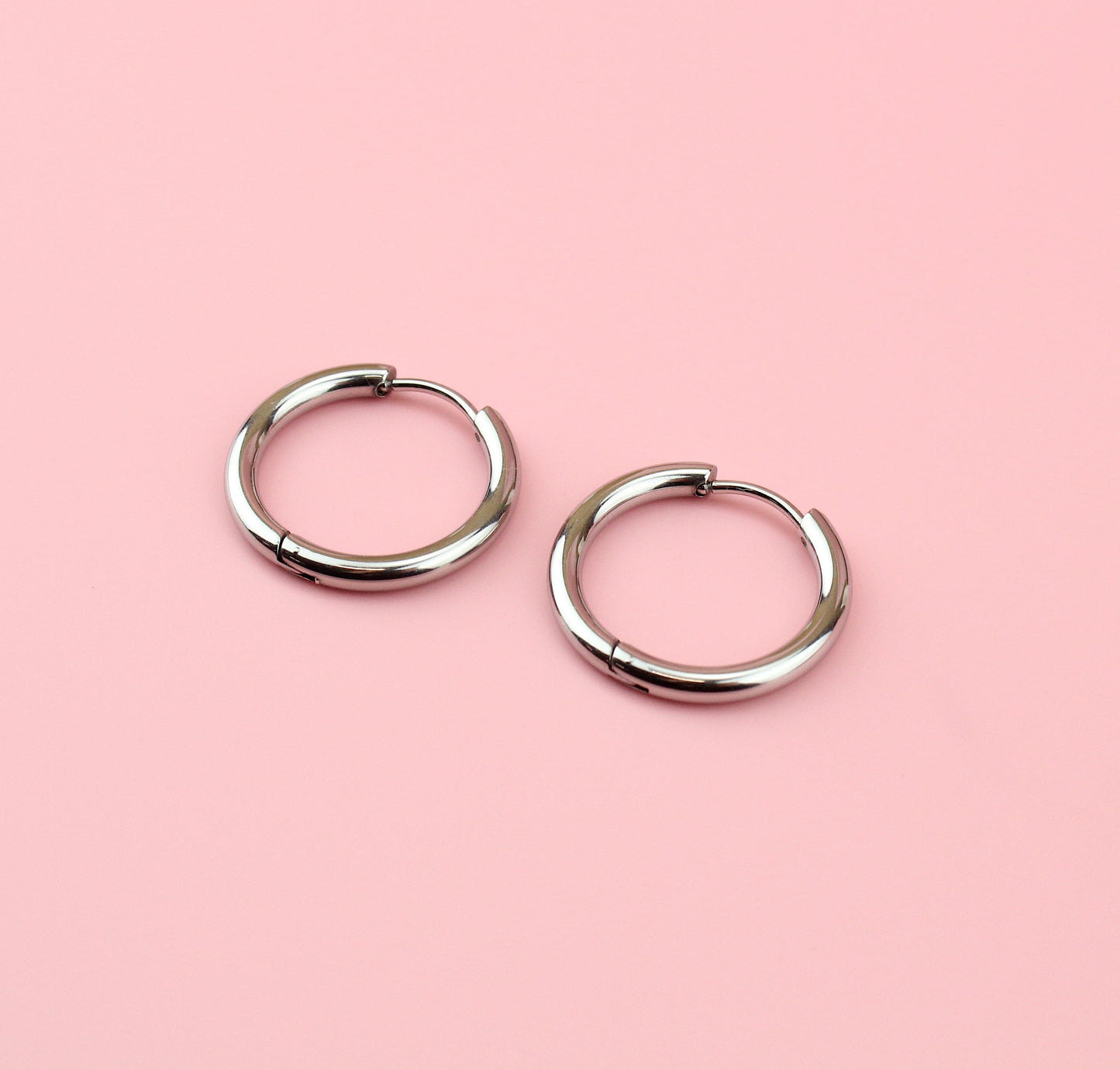 21mm Stainless Steel Hoop Earrings