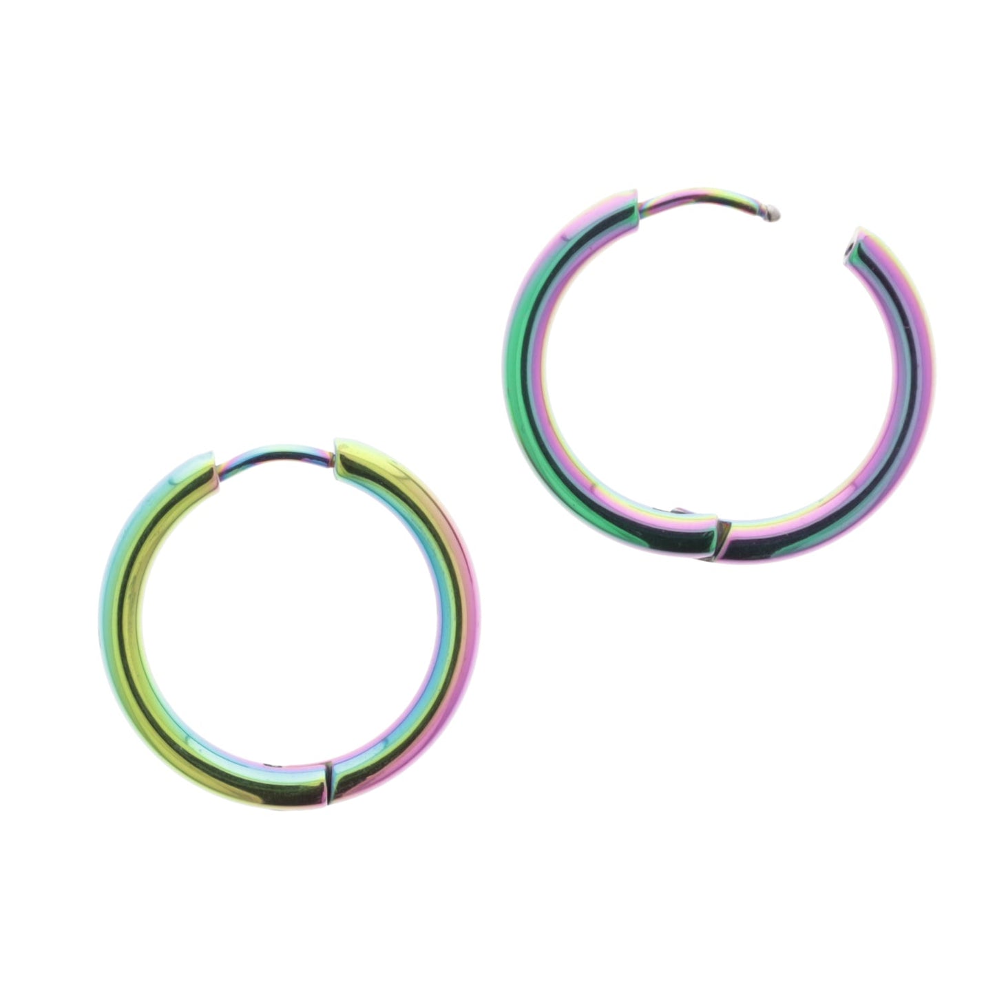 21mm Stainless Steel Rainbow Hoop Earrings