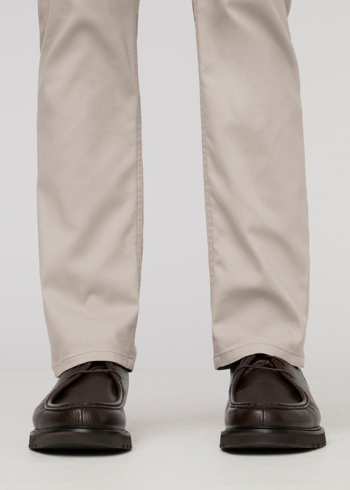 NuStretch Slim Straight Trouser - Stone