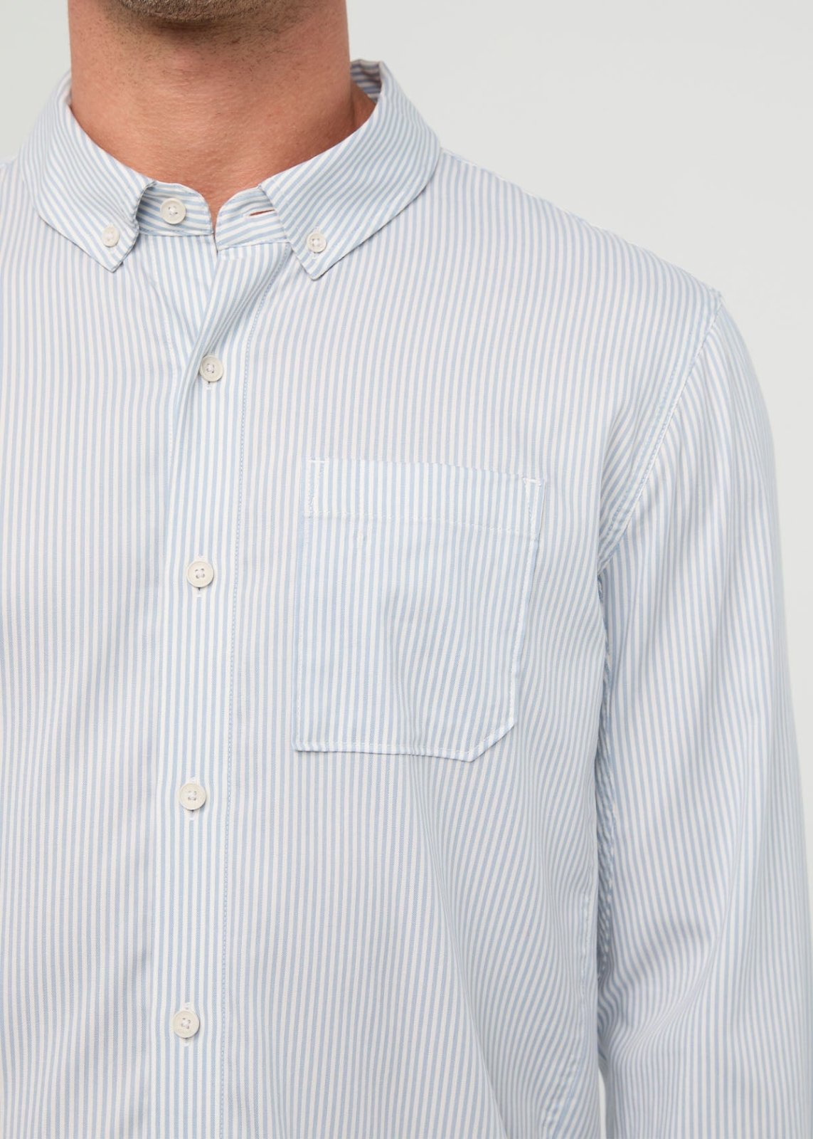 Cloudweight Twill One Pocket Shirt - Blue Stripe