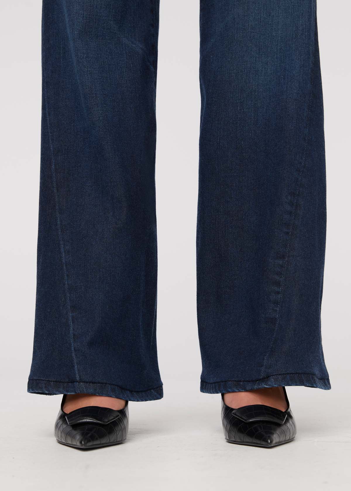No Sweat Denim High Rise Wide Leg - Nostalgia Tone