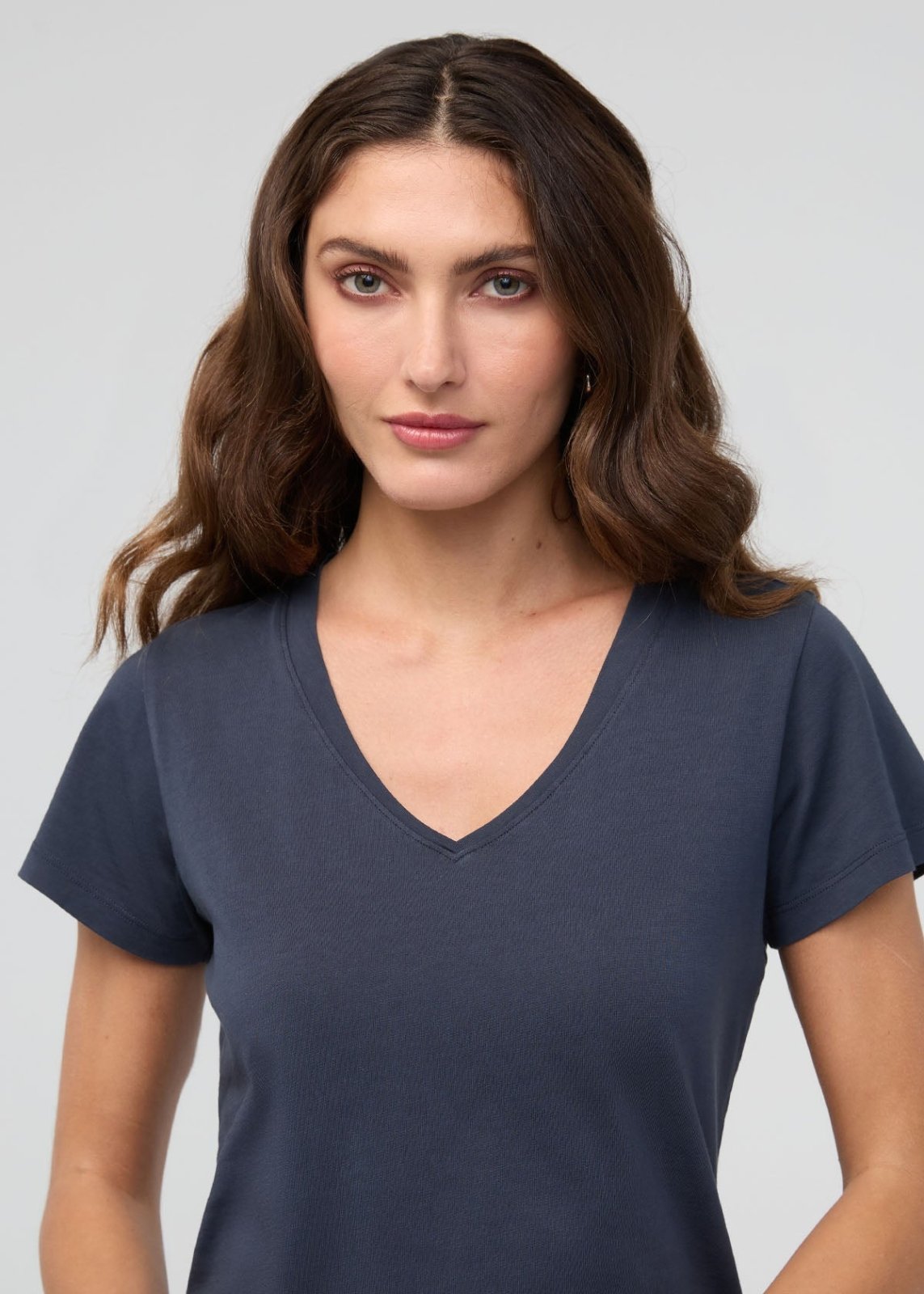 PurePima Slim V-Neck - Navy