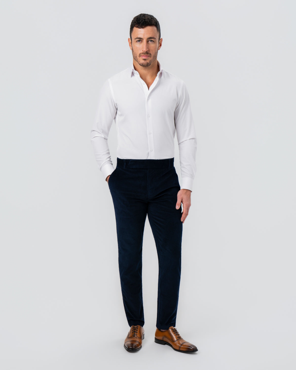 Unstructured Corduroy Suit - Dark Navy