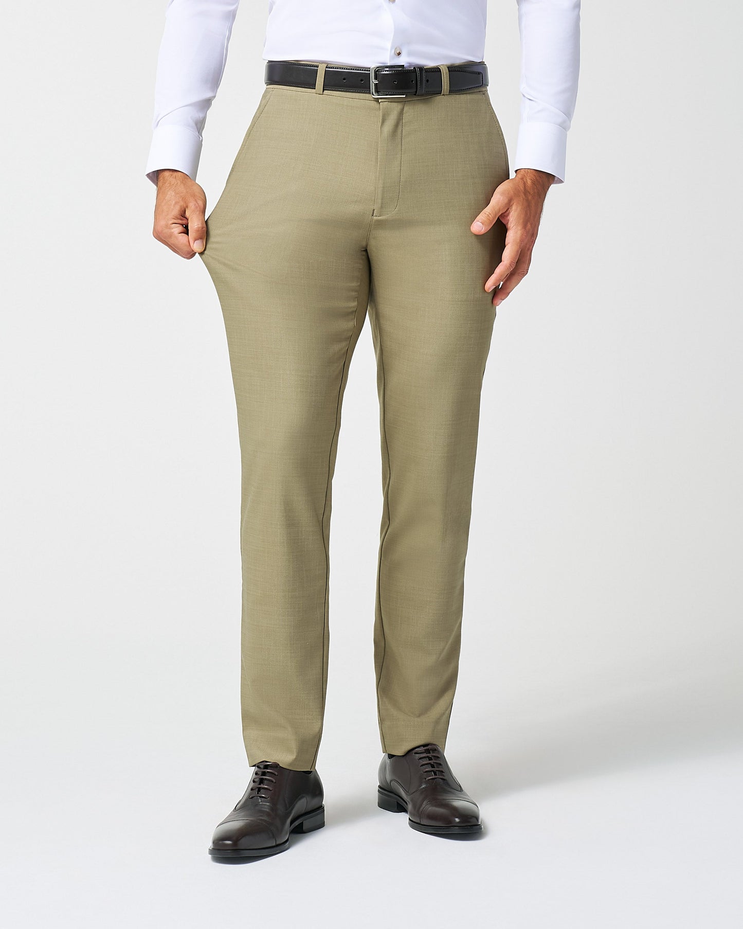 Athletic Fit Stretch Suit - Heathered Olive