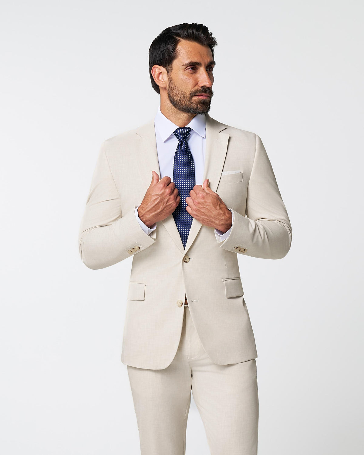 Athletic Fit Stretch Suit - Lightweight Heathered Bamboo