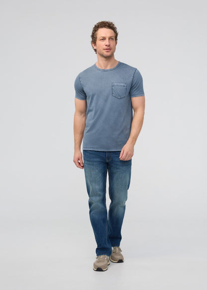 PurePima Vintage Pocket Tee - Washed Stone Blue