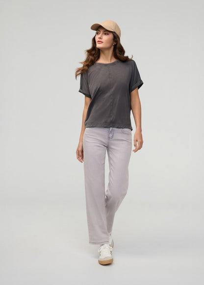 Performance Denim Mid Rise Straight - Quartz Fade