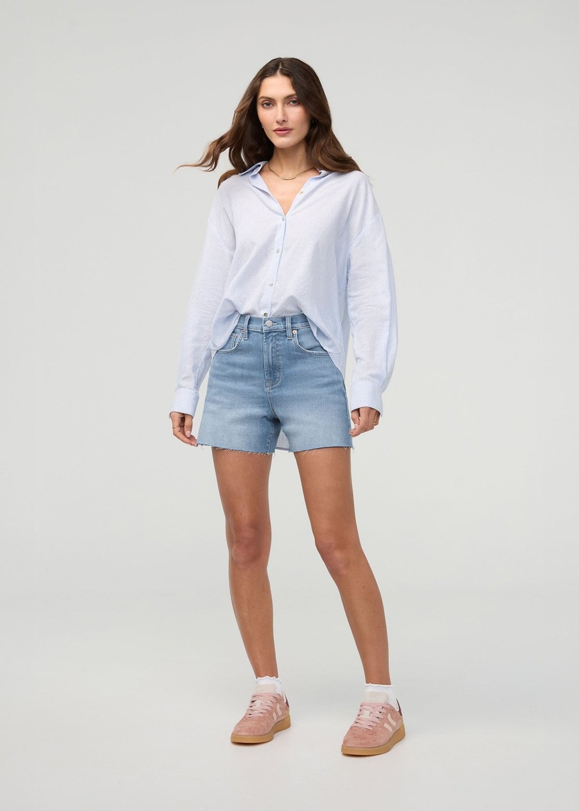Performance Denim+ High Rise Relaxed Short - Vintage Seaside