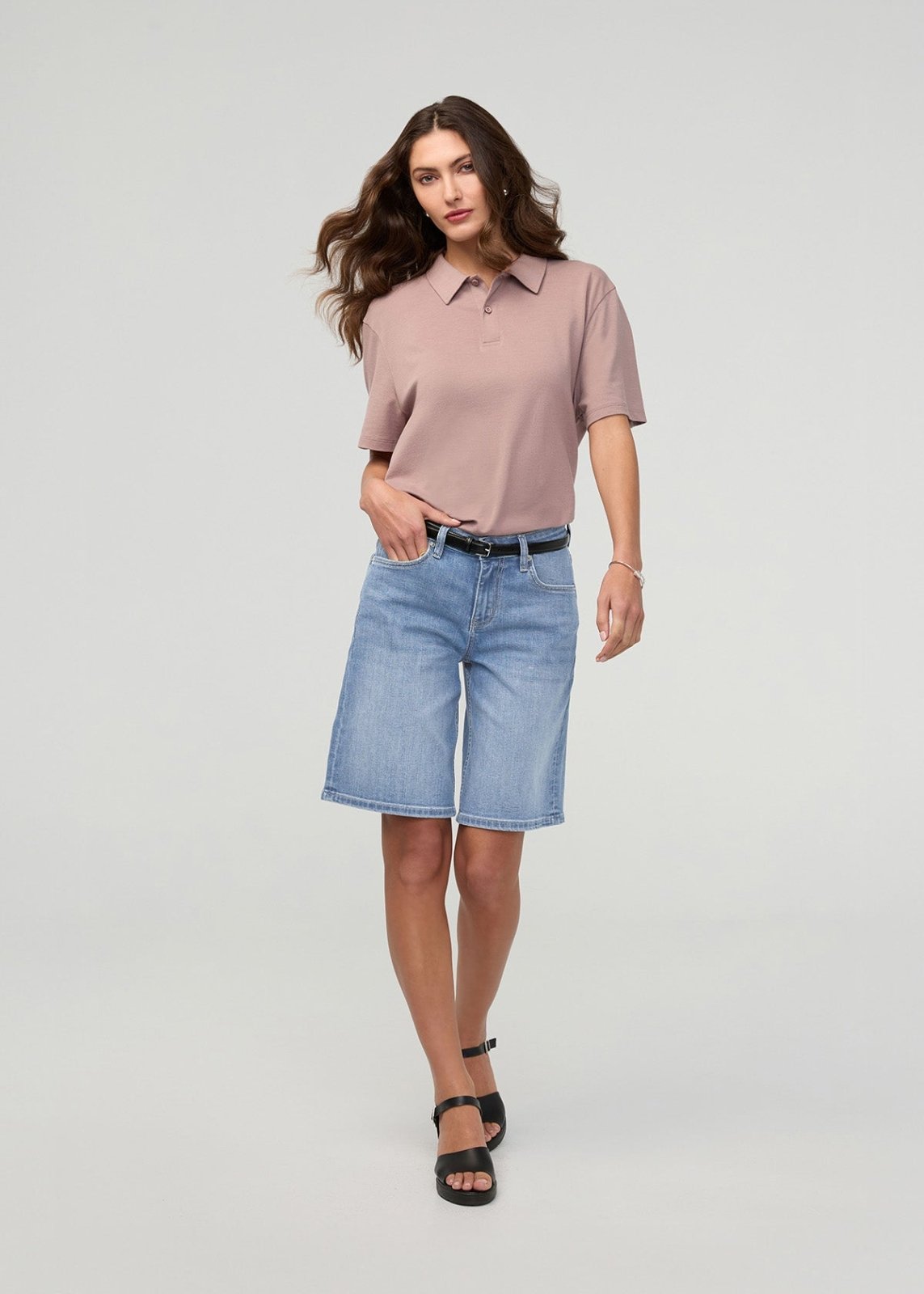 Performance Denim+ Mid Rise Loose Short