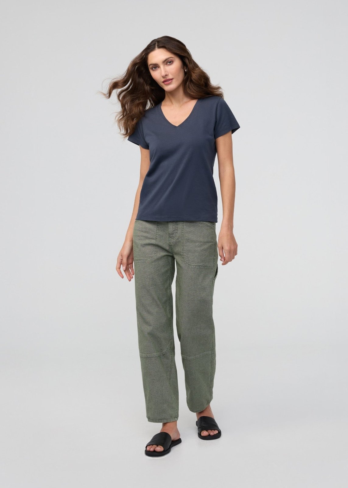 PurePima Slim V-Neck - Navy