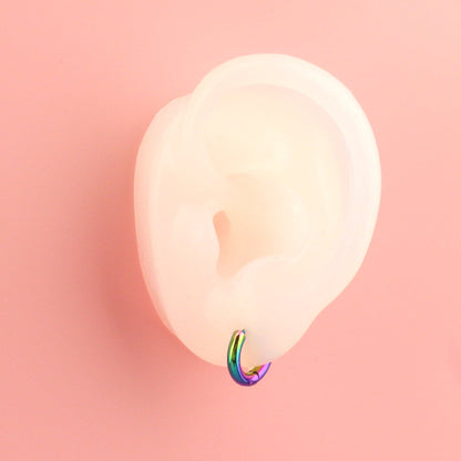 13mm Stainless Steel Hoop Earrings (Rainbow)