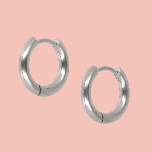 15mm Stainless Steel Hoop Earrings