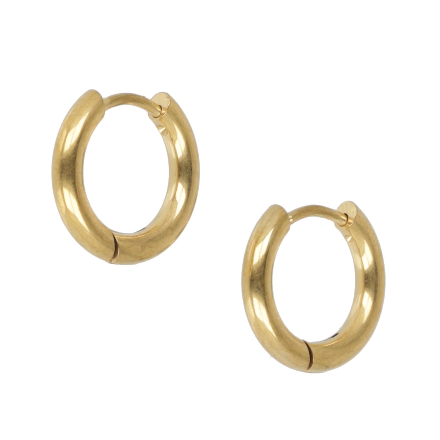 15mm Stainless Steel Hoop Earrings (Gold Plated)