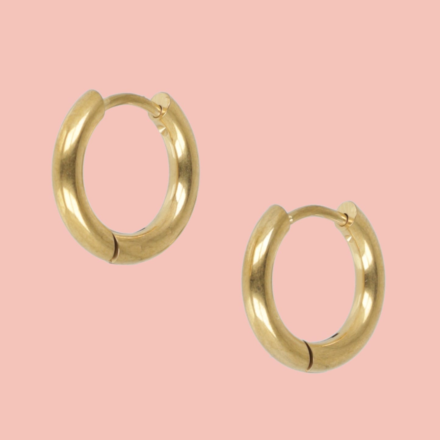 15mm Stainless Steel Hoop Earrings (Gold Plated)