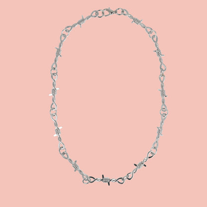 16 Inch Thin Barbed Wire Necklace