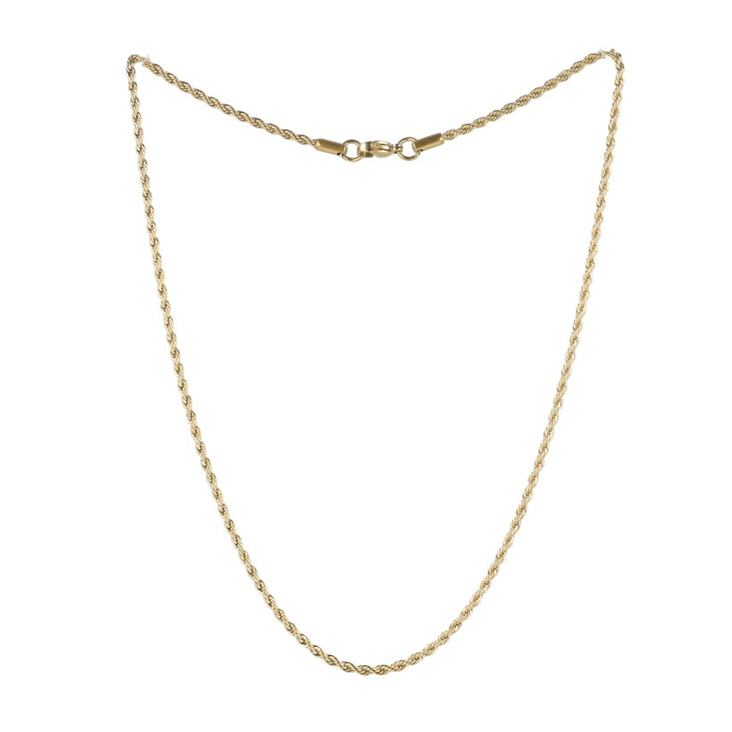 17 Inch Rope Chain Necklace (Gold Plated )