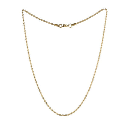 17 Inch Rope Chain Necklace (Gold Plated )
