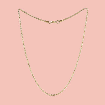 17 Inch Rope Chain Necklace (Gold Plated )