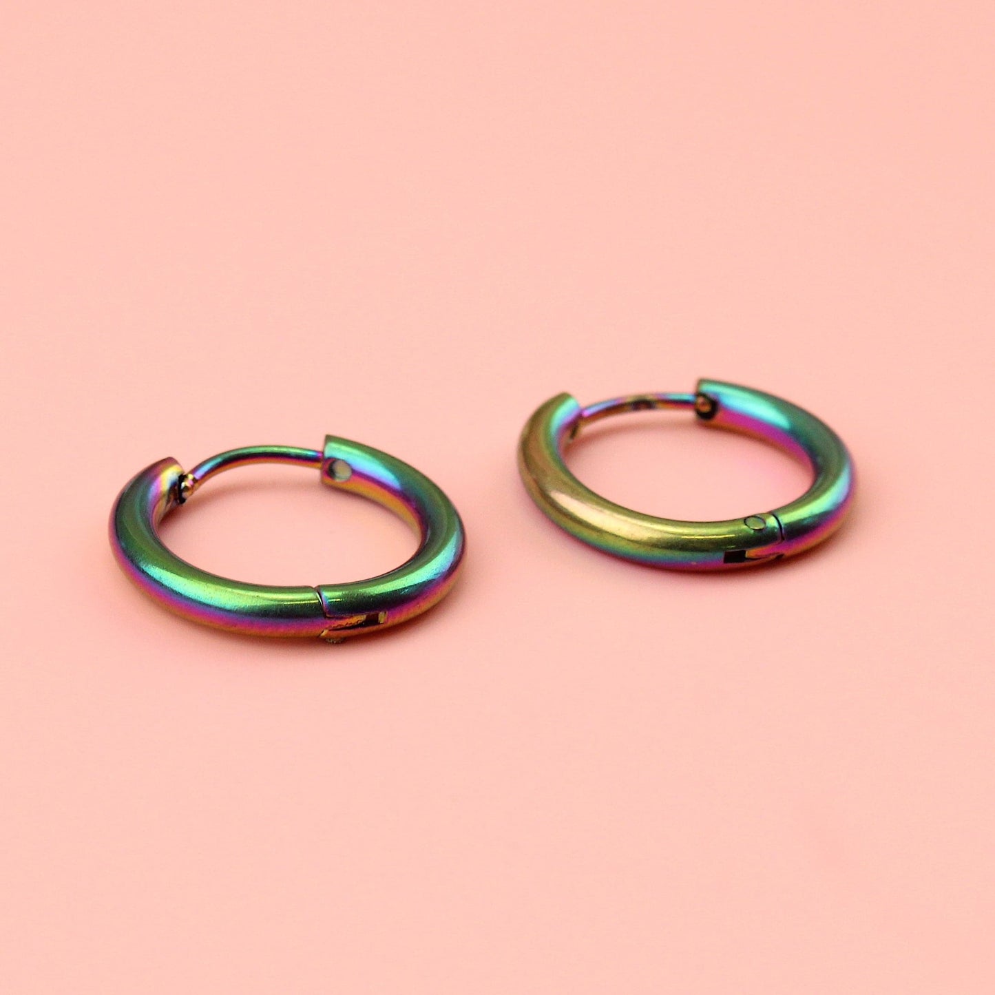 17mm Stainless Steel Hoop Earrings (Rainbow)