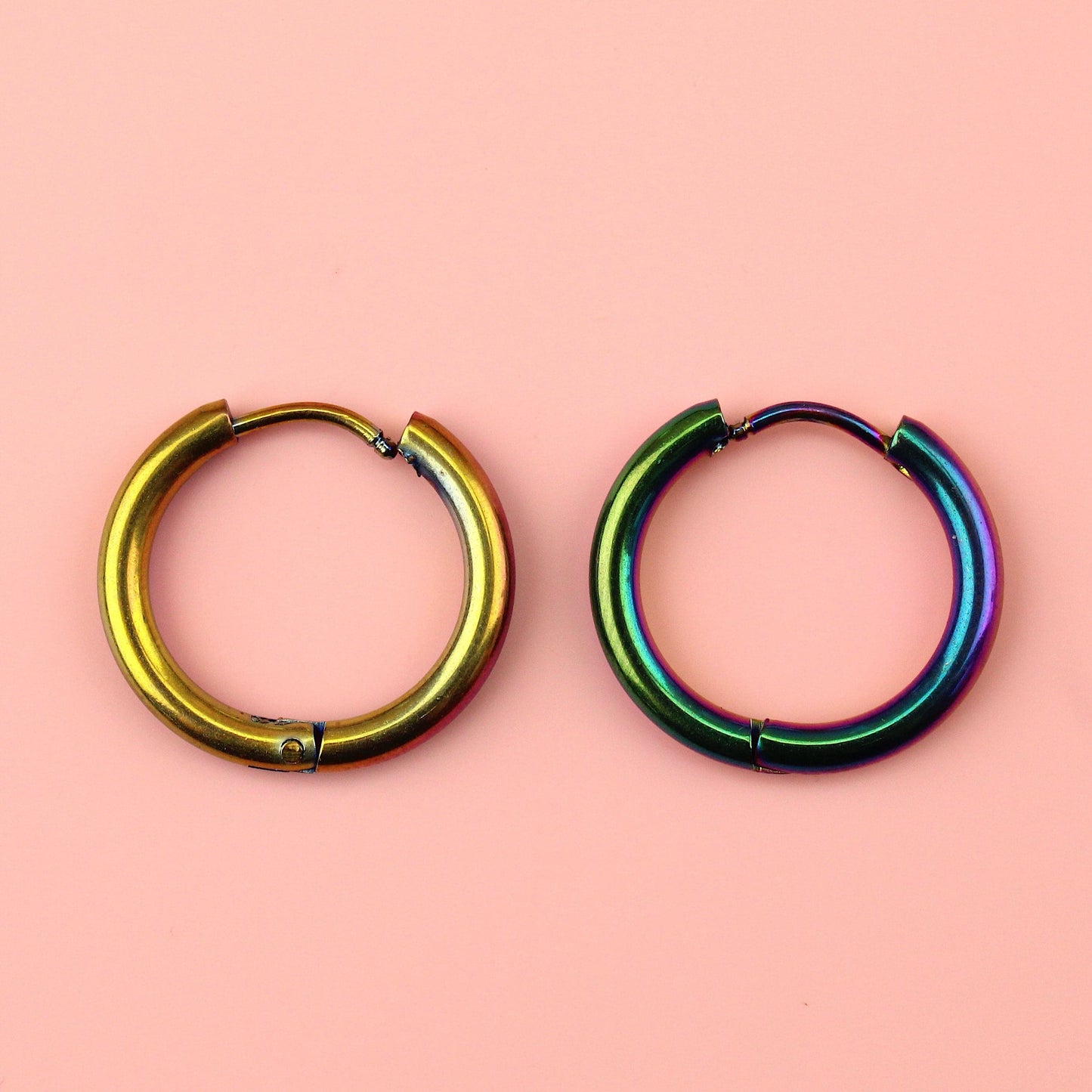 19mm Stainless Steel Hoop Earrings (Rainbow)