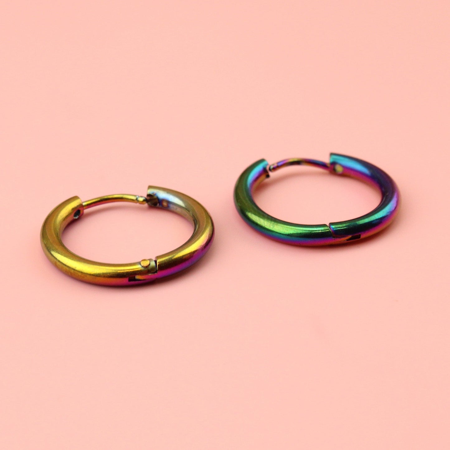 19mm Stainless Steel Hoop Earrings (Rainbow)