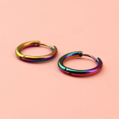 19mm Stainless Steel Hoop Earrings (Rainbow)