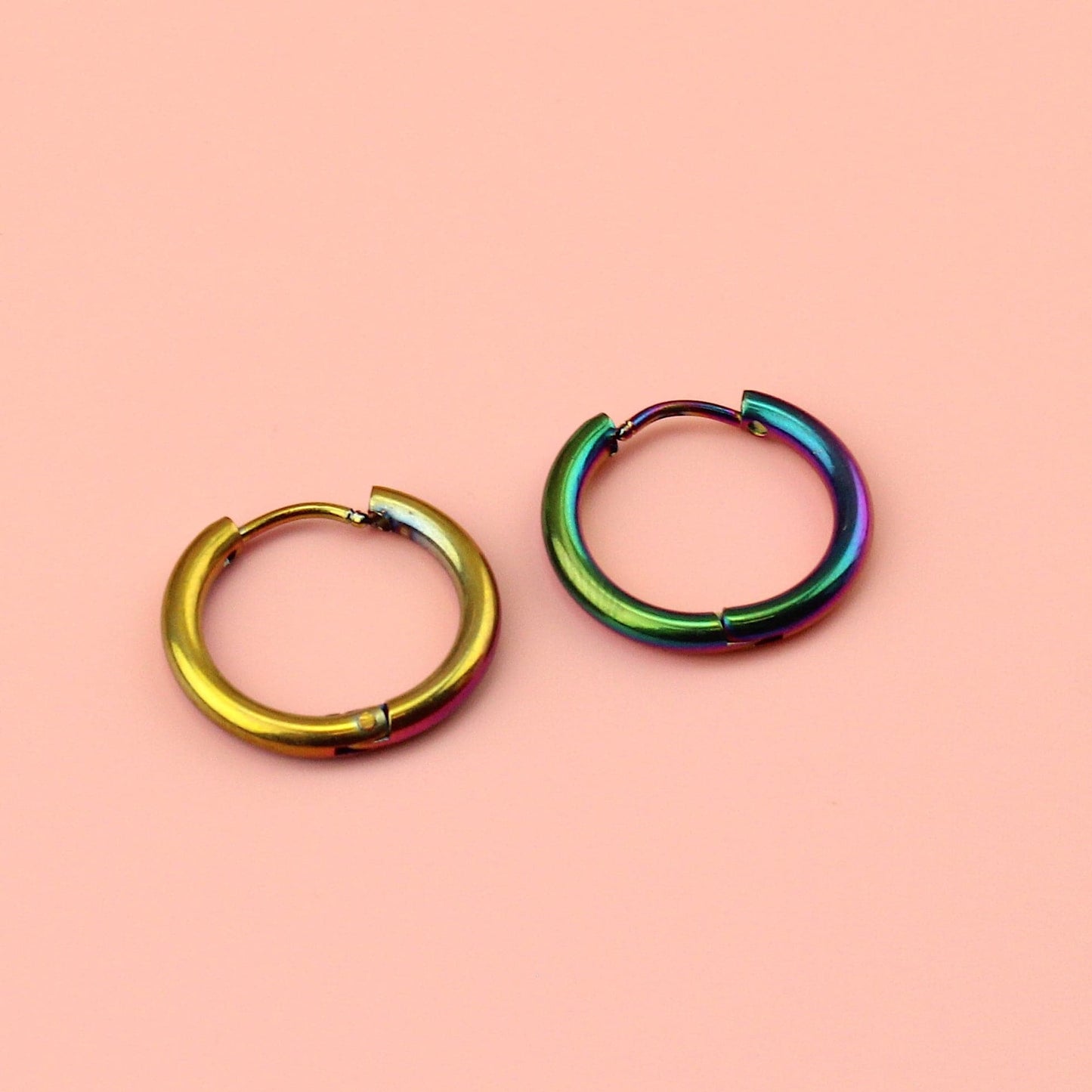 19mm Stainless Steel Hoop Earrings (Rainbow)