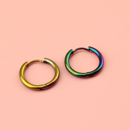19mm Stainless Steel Hoop Earrings (Rainbow)