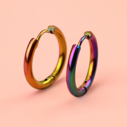 19mm Stainless Steel Hoop Earrings (Rainbow)