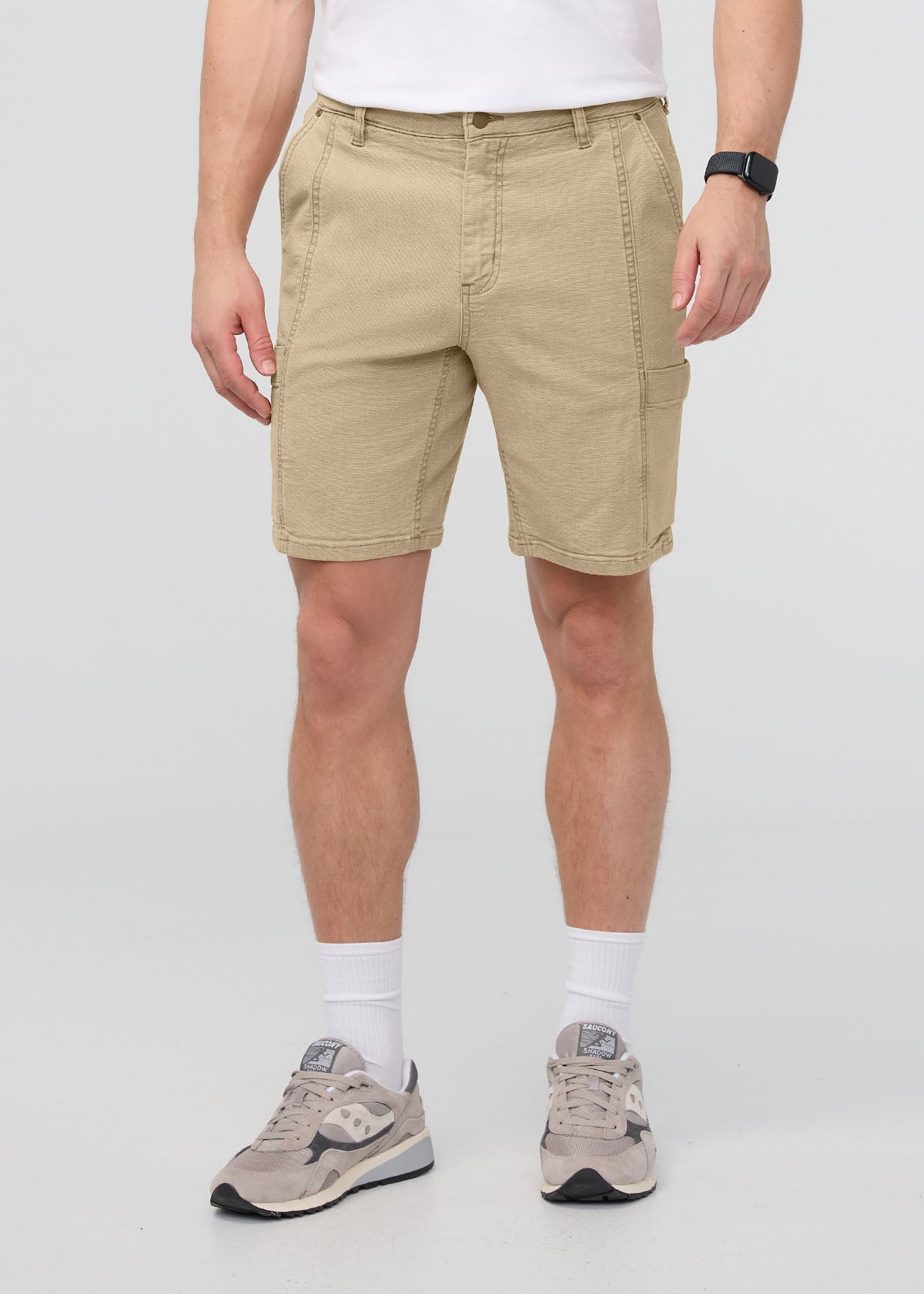 Stretch Canvas Cargo Short - Tan