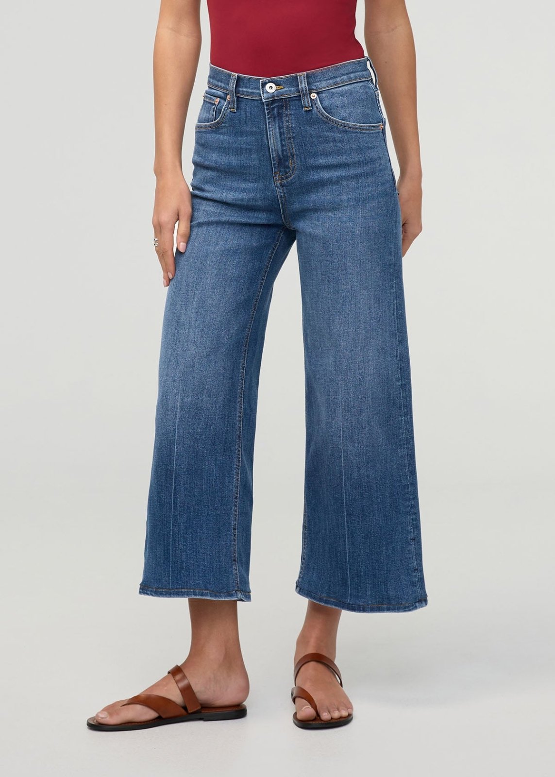 Performance Denim+ High Rise Wide Leg Crop - Swell