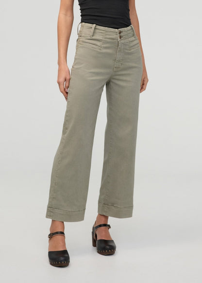 FlexTwill High Rise Trouser - Light Olive