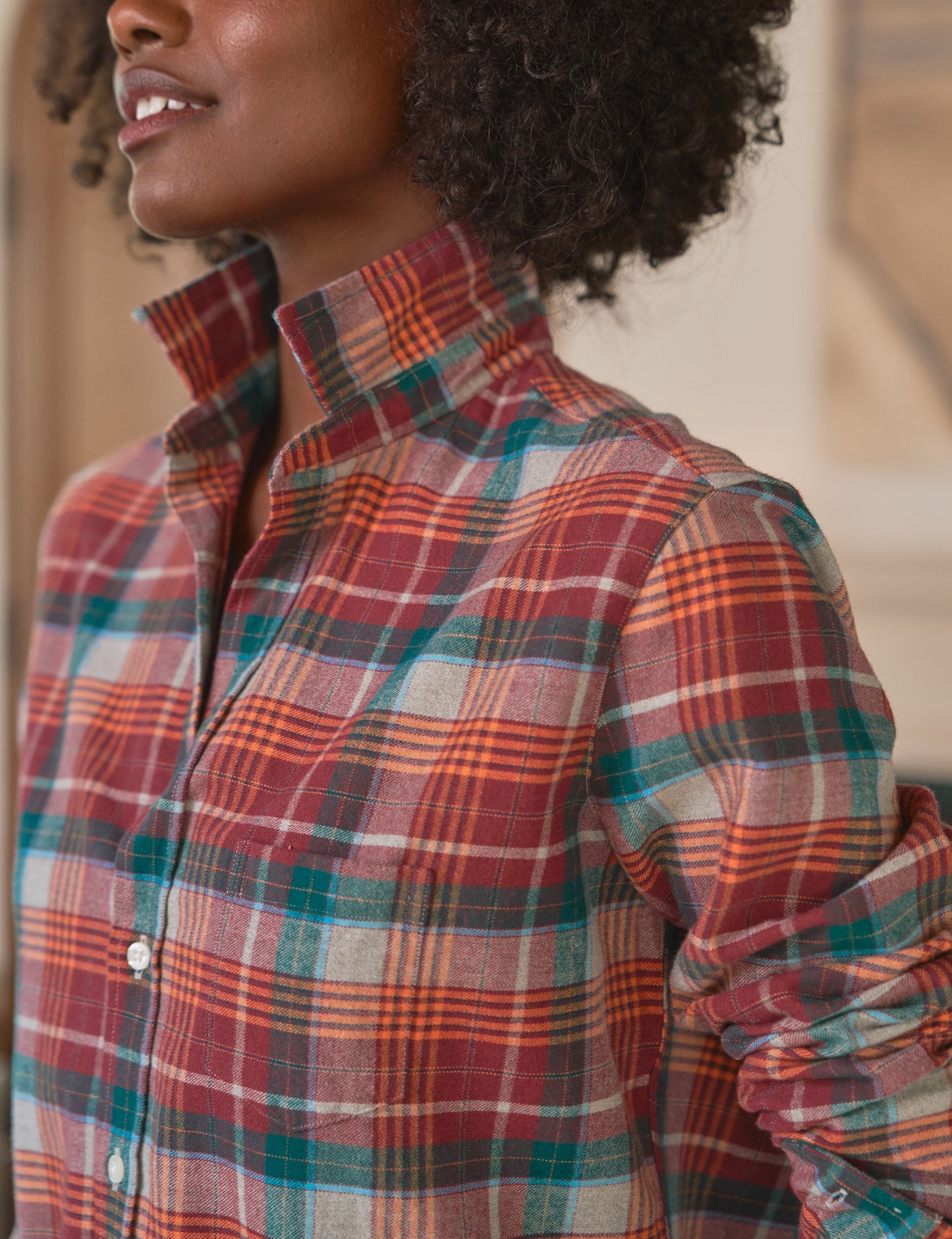 EILEEN Wine and Green Plaid, Italian Flannel