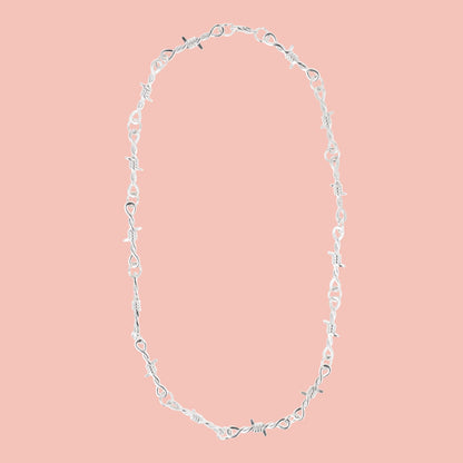 20 Inch Thin Barbed Wire Necklace