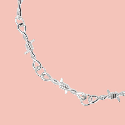 20 Inch Thin Barbed Wire Necklace