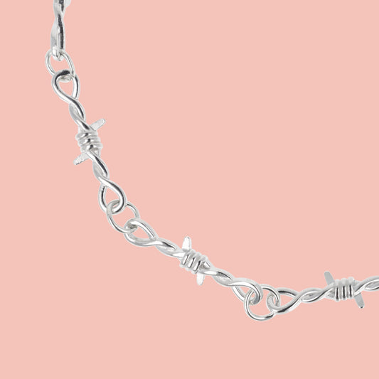 20 Inch Thin Barbed Wire Necklace