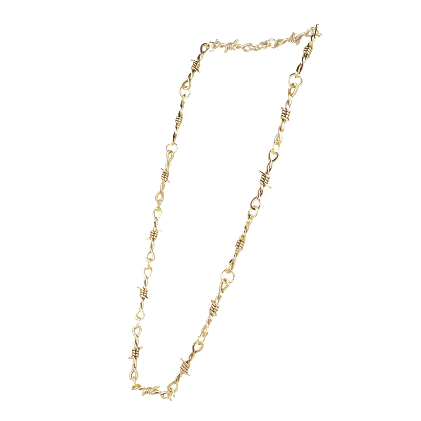 20 Inch Thin Barbed Wire Necklace (Gold Plated)