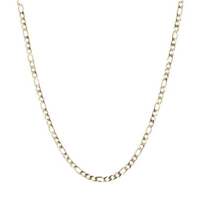 21 Inch Figaro Chain Necklace (Gold Plated)