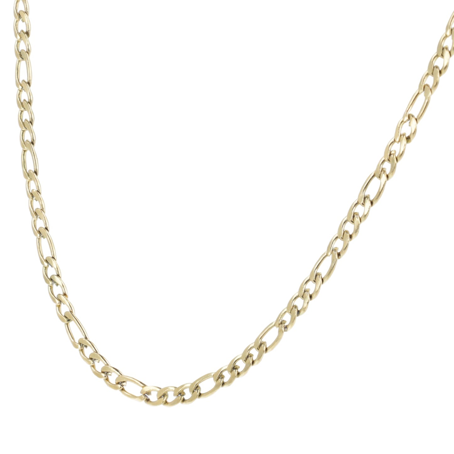 21 Inch Figaro Chain Necklace (Gold Plated)