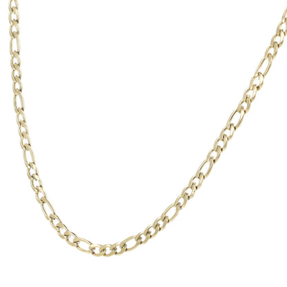 21 Inch Figaro Chain Necklace (Gold Plated)