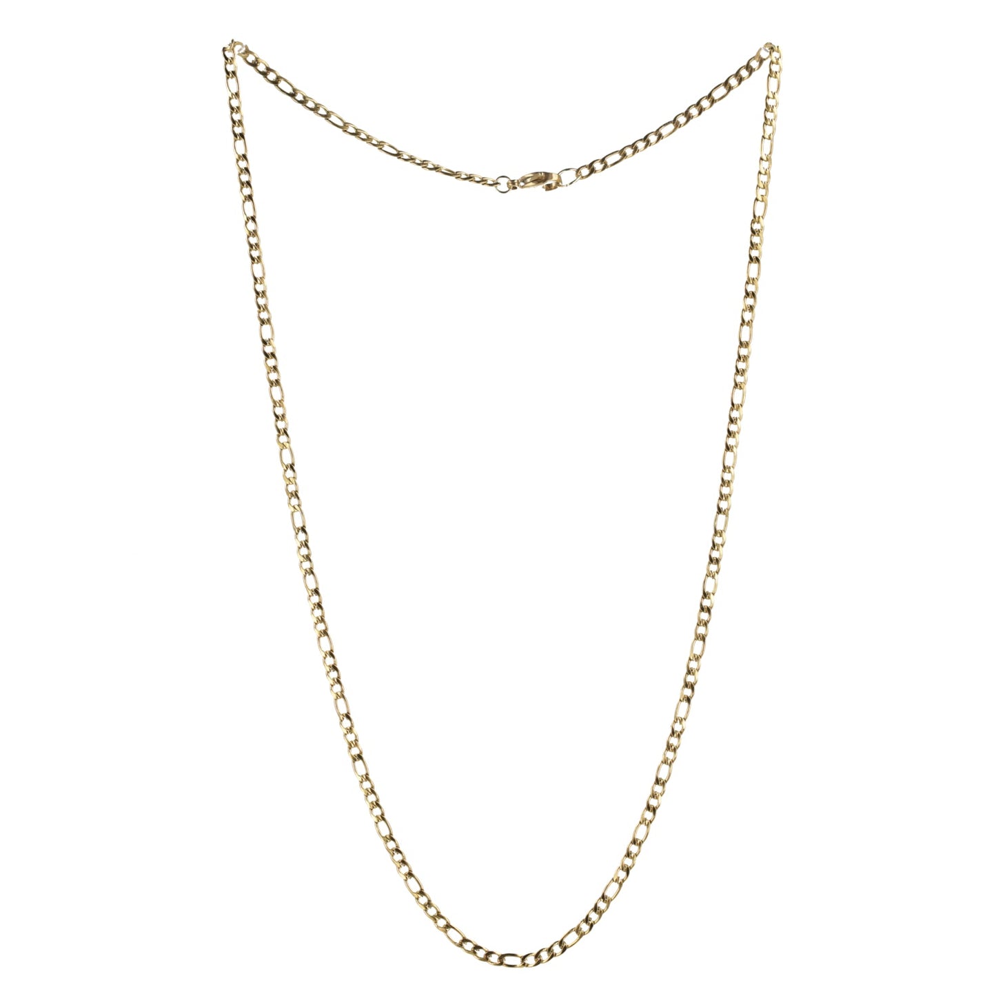 21 Inch Figaro Chain Necklace (Gold Plated)