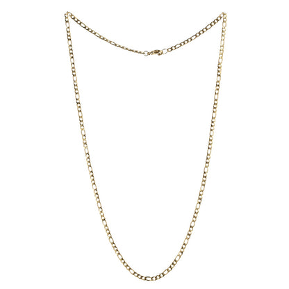 21 Inch Figaro Chain Necklace (Gold Plated)