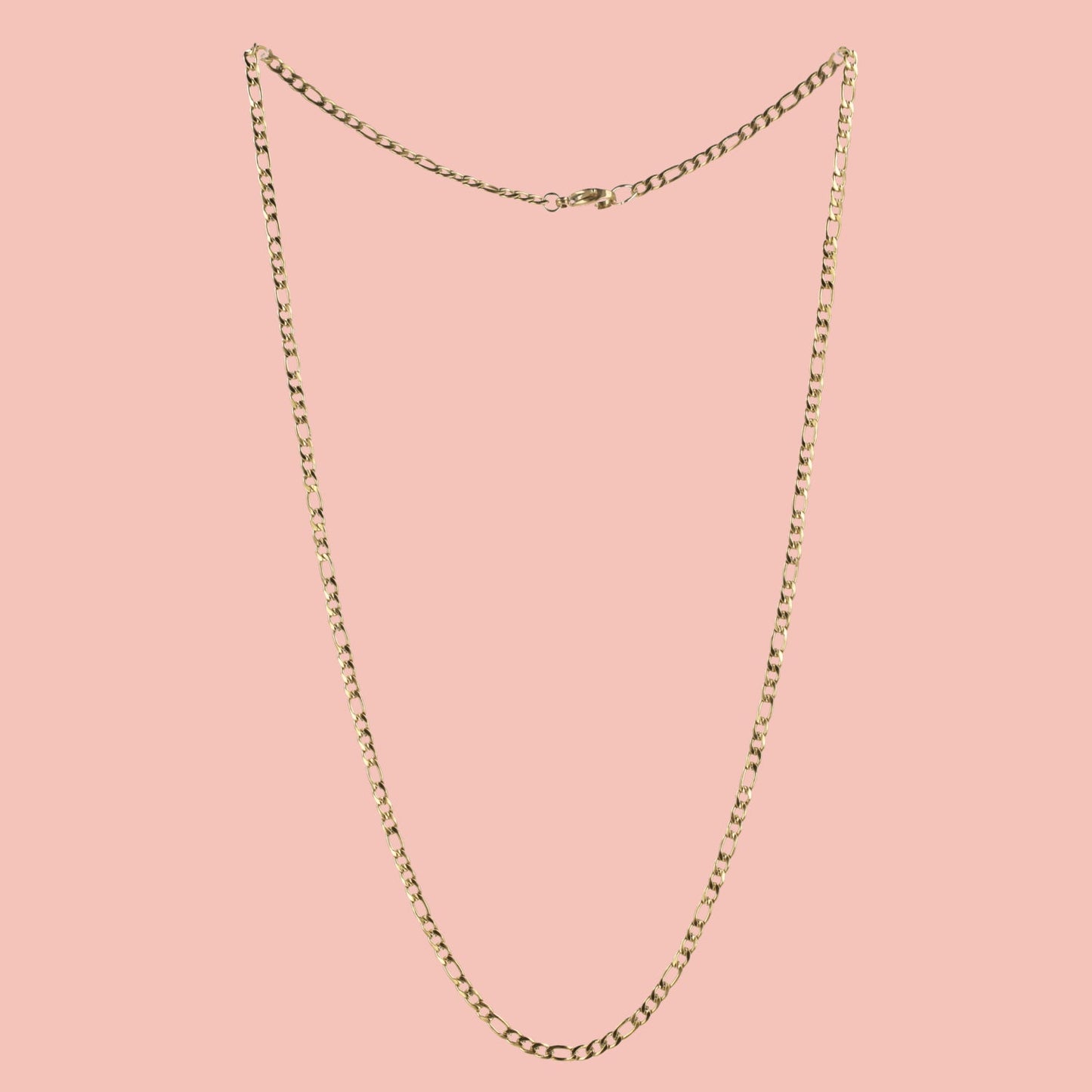 21 Inch Figaro Chain Necklace (Gold Plated)