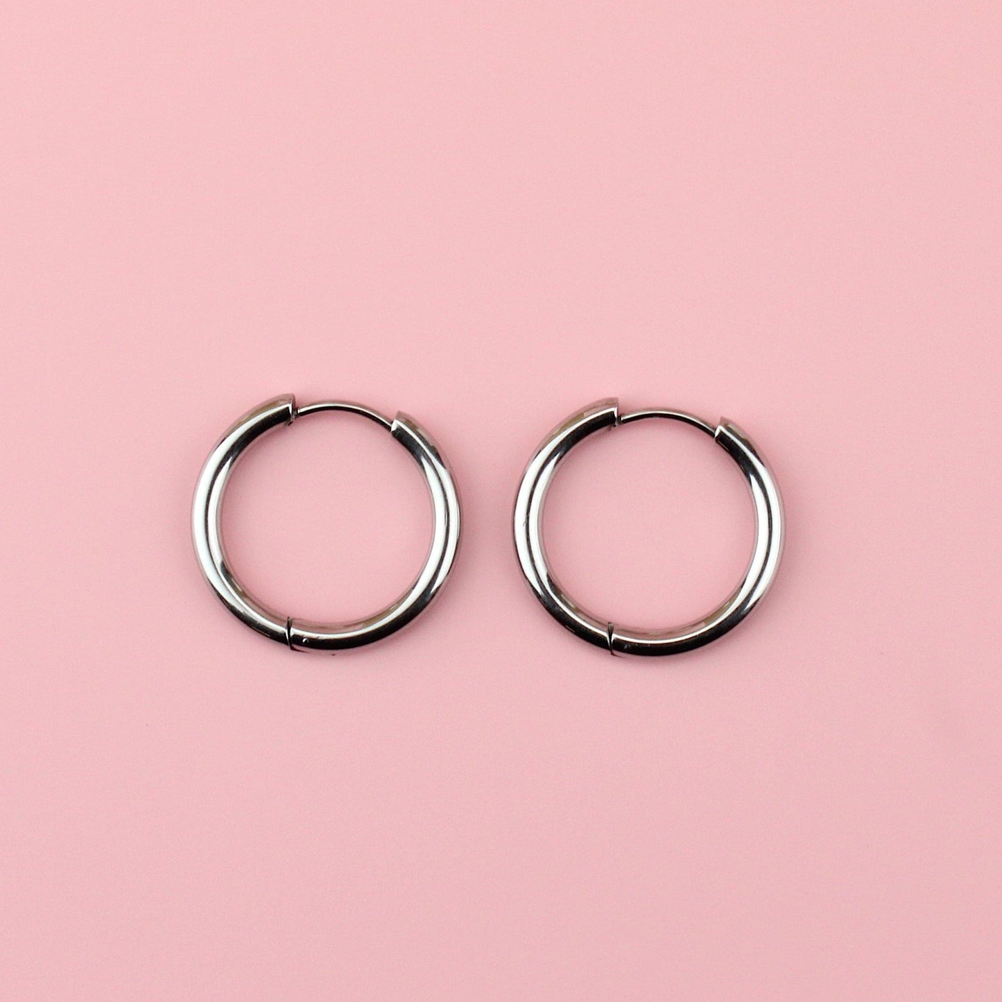 21mm Stainless Steel Hoop Earrings