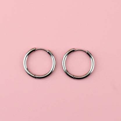 21mm Stainless Steel Hoop Earrings