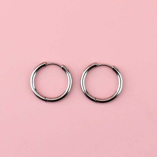 21mm Stainless Steel Hoop Earrings