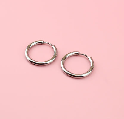 21mm Stainless Steel Hoop Earrings