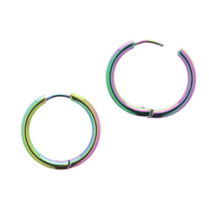 21mm Stainless Steel Rainbow Hoop Earrings