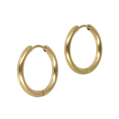 21mm Gold Stainless Steel Hoop Earrings